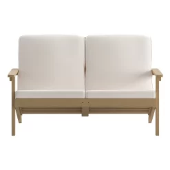 Flash Furniture Charlestown All-Weather Poly Resin Wood Adirondack Style Deep Seat Patio Loveseat With Cushions -Outdoor Furniture Store GUEST 00e22062 1d3b 46bf 9694 ff195f1e4f77