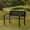 Gardenised Outdoor Steel 47 Park Bench For Yard, Patio, Garden And Deck, Black Weather Resistant Porch Bench, Park Seating -Outdoor Furniture Store GUEST 011926e9 47a1 480c 9930 cf16066bc06b