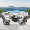 5pc Set With 42" Square Outdoor Aluminum Fire Table & Four Swivel Rocking Chairs & Wind Blocker Lid - Oakland Living -Outdoor Furniture Store GUEST 011a42de 6848 4049 be0e 4d7e20b6df65