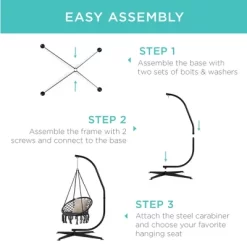 Best Choice Products Metal Hanging Hammock C-Stand For Chair/ Weather-Resistant Finish, Offset Base - Stand Only -Outdoor Furniture Store GUEST 014c9720 7747 48d1 aabe c50a9694f48a