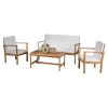 Luciano 4pc Acacia Wood Patio Chat Set With Cushions - Brown Patina - Christopher Knight Home -Outdoor Furniture Store GUEST 01706ea3 fdb1 4a8e a696 29ac324a1332