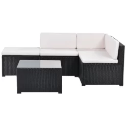 5pc Wicker Patio Conversation Set With Cushions - Black/Beige - GODEER 20 5pc Wicker Patio Conversation Set With Cushions - Black/Beige - GODEER -Outdoor Furniture Store GUEST 017e227c c9c4 4cb6 941f b2e8d14ed555