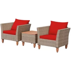 Tangkula 3 Piece Outdoor Rattan Sofa Set Wicker Conversation Furniture Set With Cushions -Outdoor Furniture Store GUEST 01ce4df2 164a 4f2a b714 db9616726198