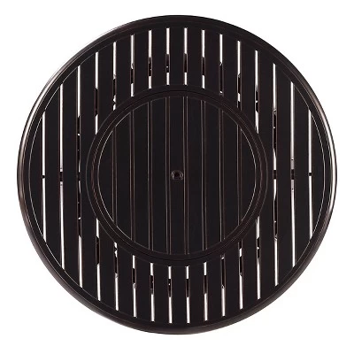 Oakland Living 5pc Deep Seating Aluminum Outdoor Patio Fire Pit Dining Set With Stripe Pattern Fire Table Copper/Gray 6 Oakland Living 5pc Deep Seating Aluminum Outdoor Patio Fire Pit Dining Set With Stripe Pattern Fire Table Copper/Gray - Image 4