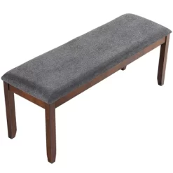 Costway Dining Bench Upholstered Entryway Bench Footstool Kitchen W/ Wood Legs -Outdoor Furniture Store GUEST 01fbfc74 d988 4b69 aa16 b40bf338b7cc