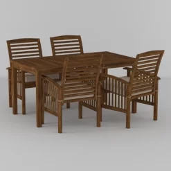 Ravenscroft 5pc Acacia Wood Patio Dining Set - Saracina Home -Outdoor Furniture Store GUEST 028c1196 6ecf 4eba abd0 4b737ae0168a