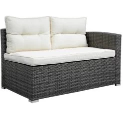 4pc Wicker Patio Set With Large Storage Box & Cushions - Gray/Beige - GODEER -Outdoor Furniture Store GUEST 02bb81bf 04a8 48da 9ab4 f2549fce268e