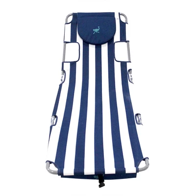 Ostrich Backpack Chaise Folding Lounge Chair W/4 Adjustable Position, Carrying Straps, Side Pocket And Storage Bag, Navy Stripe (2 Pack) 5 Ostrich Backpack Chaise Folding Lounge Chair W/4 Adjustable Position, Carrying Straps, Side Pocket And Storage Bag, Navy Stripe (2 Pack) - Image 3