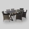 Dion 7pc Aluminum & Wicker Patio Dining Set - Brown - Christopher Knight Home -Outdoor Furniture Store GUEST 03318d9a 0eec 4022 964f 2e2f49e8c56f