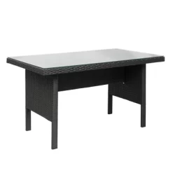 6pc Wicker Patio Conversation Set With Glass Table Ottomans & Cushions - Black/Dark Gray - GODEER 35 6pc Wicker Patio Conversation Set With Glass Table Ottomans & Cushions - Black/Dark Gray - GODEER -Outdoor Furniture Store GUEST 03d5dbc5 b9de 4729 ac3b 5937b1dab7b0