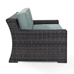 Beaufort Outdoor Wicker Loveseat - Mist - Crosley -Outdoor Furniture Store GUEST 04257f20 de56 47ee abe6 79aeab627761