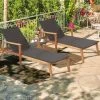 Costway 3PCS Patio Rattan Lounge Chair Chaise Set Wooden Frame Folding Table -Outdoor Furniture Store GUEST 04585e49 f862 47e3 a6d5 3920851f49cc