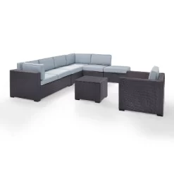 Biscayne 6pc Outdoor Wicker Sectional Set - Mist - Crosley -Outdoor Furniture Store GUEST 04b1b7e9 dd50 4ce8 8f67 6c3bce258fee