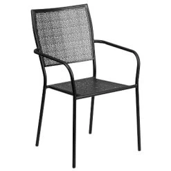 Flash Furniture Commercial Grade Indoor-Outdoor Steel Patio Arm Chair With Square Back -Outdoor Furniture Store GUEST 04b494eb f63d 4306 8225 a71fe4d73706