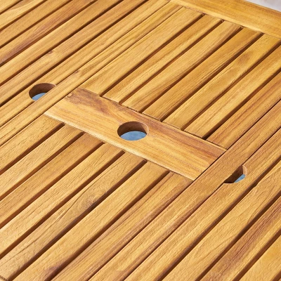 Hayes 9pc Wood & Wicker Expandable Dining Set - Natural/Brown - Christopher Knight Home 7 Hayes 9pc Wood & Wicker Expandable Dining Set - Natural/Brown - Christopher Knight Home - Image 5