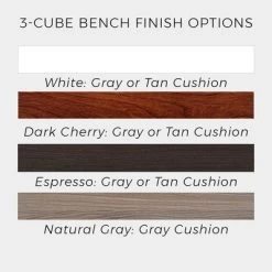 ClosetMaid 3 Cube Cubby Storage Organizer Bench Home Accent Furniture With Seat Cushion For Entryway, Hallway, Or Mud Room, White/Tan -Outdoor Furniture Store GUEST 0538f27e b0be 44e5 8e67 2e6f5de86e96