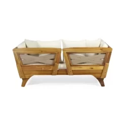 Serene Outdoor Acacia Wood Expandable Daybed With Cushions - Teak/Beige/Khaki - Christopher Knight Home -Outdoor Furniture Store GUEST 054bd01a 15ee 418f 8b82 c578e5fd837e