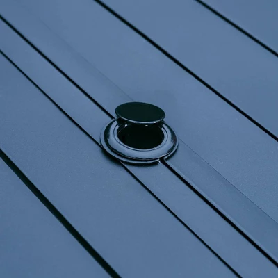 7pc Outdoor Dining Set With Swivel Sling Chairs & Large Metal Rectangle Table With Umbrella Hole - Gray - Captiva Designs 12 7pc Outdoor Dining Set With Swivel Sling Chairs & Large Metal Rectangle Table With Umbrella Hole - Gray - Captiva Designs - Image 10