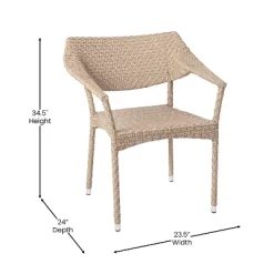Merrick Lane Fade And Weather Resistant Modern PE Rattan Patio Dining Chair With Reinforced Steel Frame -Outdoor Furniture Store GUEST 068208d5 cda1 41ea 9d75 6e3a08425379