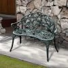 Outsunny Garden Bench Loveseat With Floral Rose Style, Cast Aluminum Frame For Outdoor, Patio, Park, Deck, Antique Green -Outdoor Furniture Store GUEST 0690553e 7b39 4401 9e5d 2a8eb3d2c66b