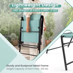 Costway Patio Folding Sling Back Chair Portable Armrests Metal Outdoor Dining Green 16 Costway Patio Folding Sling Back Chair Portable Armrests Metal Outdoor Dining Green -Outdoor Furniture Store GUEST 06f980fa 0f37 4191 b8c8 24fe7636f53a