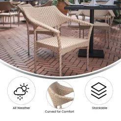 Merrick Lane Fade And Weather Resistant Modern PE Rattan Patio Dining Chair With Reinforced Steel Frame -Outdoor Furniture Store GUEST 073d6a2a d0b7 4417 b4af 66913284304d