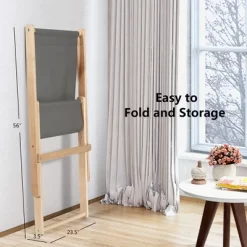 Costway Foldable Wood Beach Sling Chair 3-Position Adjustable Beech Chair W/Free Cushion -Outdoor Furniture Store GUEST 076edf14 a9f7 43da b0cd c96ee73eb89e