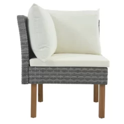 6pc Wicker Round Outdoor Sectional Set With Cushions - Black/Beige - GODEER -Outdoor Furniture Store GUEST 0776a2fc 5cbd 424b ba02 4c547677ebbb