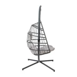 Emma And Oliver Awen Foldable Hanging Egg Chair With Woven Finish, Removable Cushions, And Included Stand For Indoor And Outdoor Use 19 Emma And Oliver Awen Foldable Hanging Egg Chair With Woven Finish, Removable Cushions, And Included Stand For Indoor And Outdoor Use -Outdoor Furniture Store GUEST 07905b51 d65d 4838 8fde 49529e9047b0