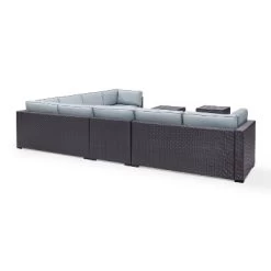 Biscayne 7pc Outdoor Wicker Sectional Set With 2 Coffee Tables - Sangria - Crosley -Outdoor Furniture Store GUEST 0793394c d87e 484b b92f 50ac5b6d4e63