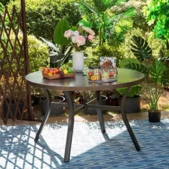 5pc Patio Set With Steel Table With 2" Umbrella Hole & Aluminum Frame Sling Chairs - Captiva Designs -Outdoor Furniture Store GUEST 08224dad 9a61 4d4d be36 6f8b865daf28