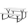 Costway Picnic Table Bench Set Outdoor Backyard Patio Garden Party Dining All Weather White -Outdoor Furniture Store GUEST 082e3ee6 5072 4ae6 8c1c 8425918ea57a