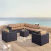 Biscayne 7pc Outdoor Wicker Sectional Set With Arm Chairs & Ottoman - Mocha - Crosley -Outdoor Furniture Store GUEST 08cd7801 205b 495c b281 b10d668600c8