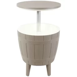 Sunnydaze Decor Sunnydaze Faux Wood Design Patio Bar Cooler Table With Height-Adjustable Tabletop - Driftwood -Outdoor Furniture Store GUEST 095d156b f4cb 42ca bb3e 95d60c188076