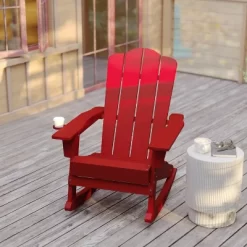 Flash Furniture Newport HDPE Adirondack Chair With Cup Holder And Pull Out Ottoman, All-Weather HDPE Indoor/Outdoor Chair -Outdoor Furniture Store GUEST 0963ee92 ab51 45d8 ad6e abec3d0e31c6