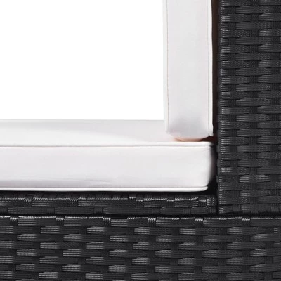 5pc Wicker Patio Conversation Set With Cushions - Black/Beige - GODEER 16 5pc Wicker Patio Conversation Set With Cushions - Black/Beige - GODEER - Image 14