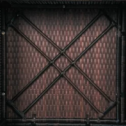 4pc Wicker Patio Sectional Seating Set With Cushions - Brown/Blue - GODEER -Outdoor Furniture Store GUEST 09a2d57e 0d9b 4484 9523 c2c49007bd08