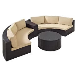 Catalina 4pc Outdoor Wicker Seating Set - Sand - Crosley -Outdoor Furniture Store GUEST 09f9297d f35d 4b53 974b a8c6434f2e58