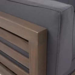 2pk Oana Outdoor Acacia Wood Right Arm Loveseat & Coffee Table With Cushion Gray/Dark Gray - Christopher Knight Home -Outdoor Furniture Store GUEST 0a31867c 8b2d 4ec7 bd53 7282a93c9181