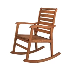 Carey Modern Slat-Back Acacia Wood Patio Outdoor Rocking Chair - JONATHAN Y -Outdoor Furniture Store GUEST 0a9f2601 b70d 48e6 934f 3424a4e5fbd5