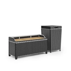 2pc Maksville Outdoor Aluminum Storage Bench & Trash Can - MiBasics -Outdoor Furniture Store GUEST 0ac1d048 ac8e 4f5b abf6 0a3f87185137