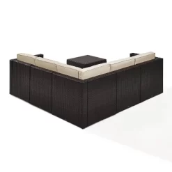 Palm Harbor 6pc All-Weather Wicker Patio Seating Set - Sand - Crosley -Outdoor Furniture Store GUEST 0afc4183 5851 4c40 a5cd 6a1e539854c2