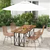 Costway 67'' Patio Rectangle Table Heavy-Duty Acacia Wood Dining Table With Umbrella Hole -Outdoor Furniture Store GUEST 0b68fa01 dd55 49cc a119 cd65b0d2490a