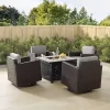Palm Harbor 5pc Outdoor Wicker Conversation Set With Fire Table - Gray - Crosley -Outdoor Furniture Store GUEST 0b809353 13aa 431c 9ff8 b9f705b3d920
