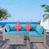 5pc Wicker Patio Seating Set With Cushions - Gray/Blue - GODEER -Outdoor Furniture Store GUEST 0c2cc0f9 9e75 4f6b 88ef cec06751a573