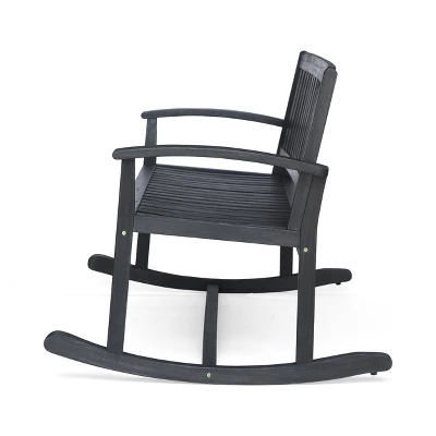 Regatta Acacia Patio Rocking Loveseat - Dark Gray - Christopher Knight Home 4 Regatta Acacia Patio Rocking Loveseat - Dark Gray - Christopher Knight Home - Image 2