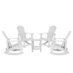 Flash Furniture Set Of 4 Savannah All-Weather Poly Resin Wood Adirondack Rocking Chairs With Side Table -Outdoor Furniture Store GUEST 0c7d2453 ce83 4d49 9112 c03f37eee043