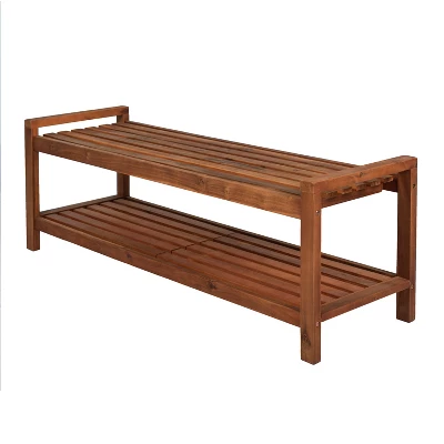 Blane 3-Seat Mid-Century Modern Acacia Wood Slat Outdoor Garden Patio Bench - JONATHAN Y 9 Blane 3-Seat Mid-Century Modern Acacia Wood Slat Outdoor Garden Patio Bench - JONATHAN Y - Image 7