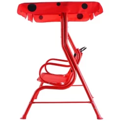 Costway Kids Patio Swing Chair Children Porch Bench Canopy 2 Person Yard Furniture Red -Outdoor Furniture Store GUEST 0cfa5ce3 40f0 4ad3 9053 2df2f8a9f89e