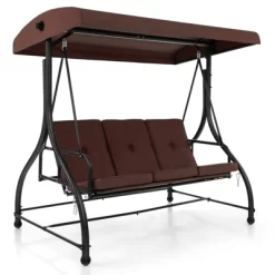 Costway 3-Seat Outdoor Converting Patio Swing Glider Adjustable Canopy Porch Swing Coffee/Black/Red 15 Costway 3-Seat Outdoor Converting Patio Swing Glider Adjustable Canopy Porch Swing Coffee/Black/Red -Outdoor Furniture Store GUEST 0d070ce2 1891 4316 982f d9cdb7762a05